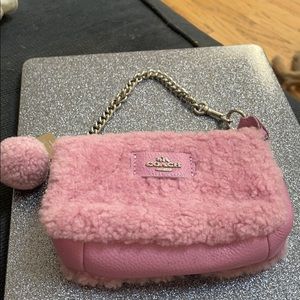 COPY - Coach pink wool and leather mini bag